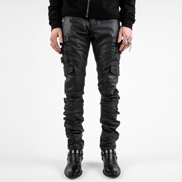 AKINGS Omari Waxed Stacked Jeans - Picture 4 of 7